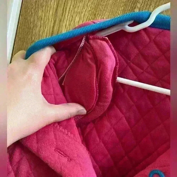 Westbound Sport Vintage 80s Quilted Pink and Blue Coat Size Large Crop - Picture 3 of 5